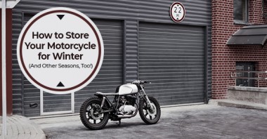 vintage custom motorcycle storage during winter season