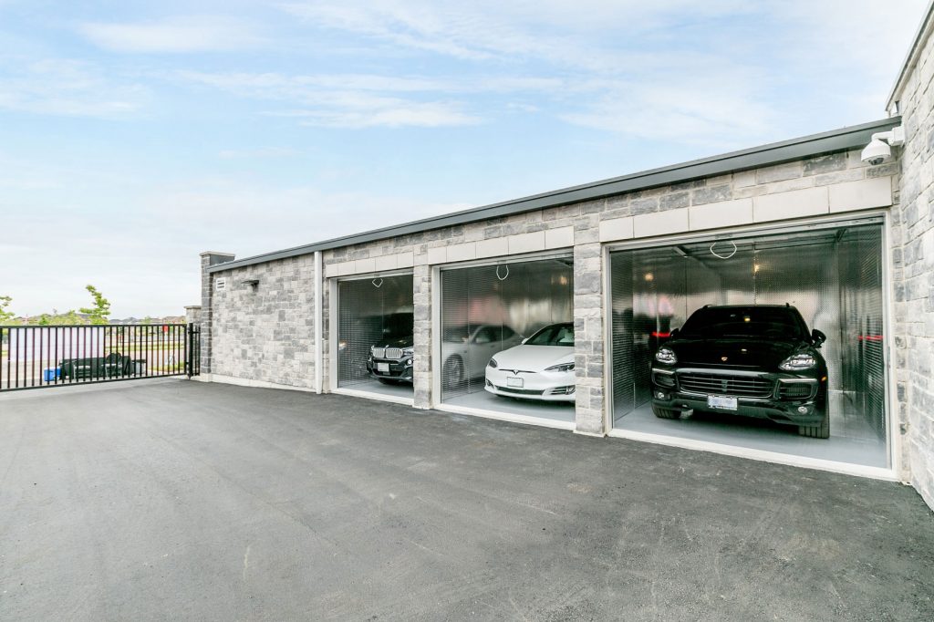 UltraStor indoor car storage with three high-value cars.